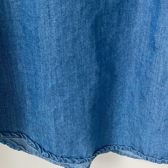 Kensie Jeans denim top with black tie around neck sizeL - Picture 9 of 10